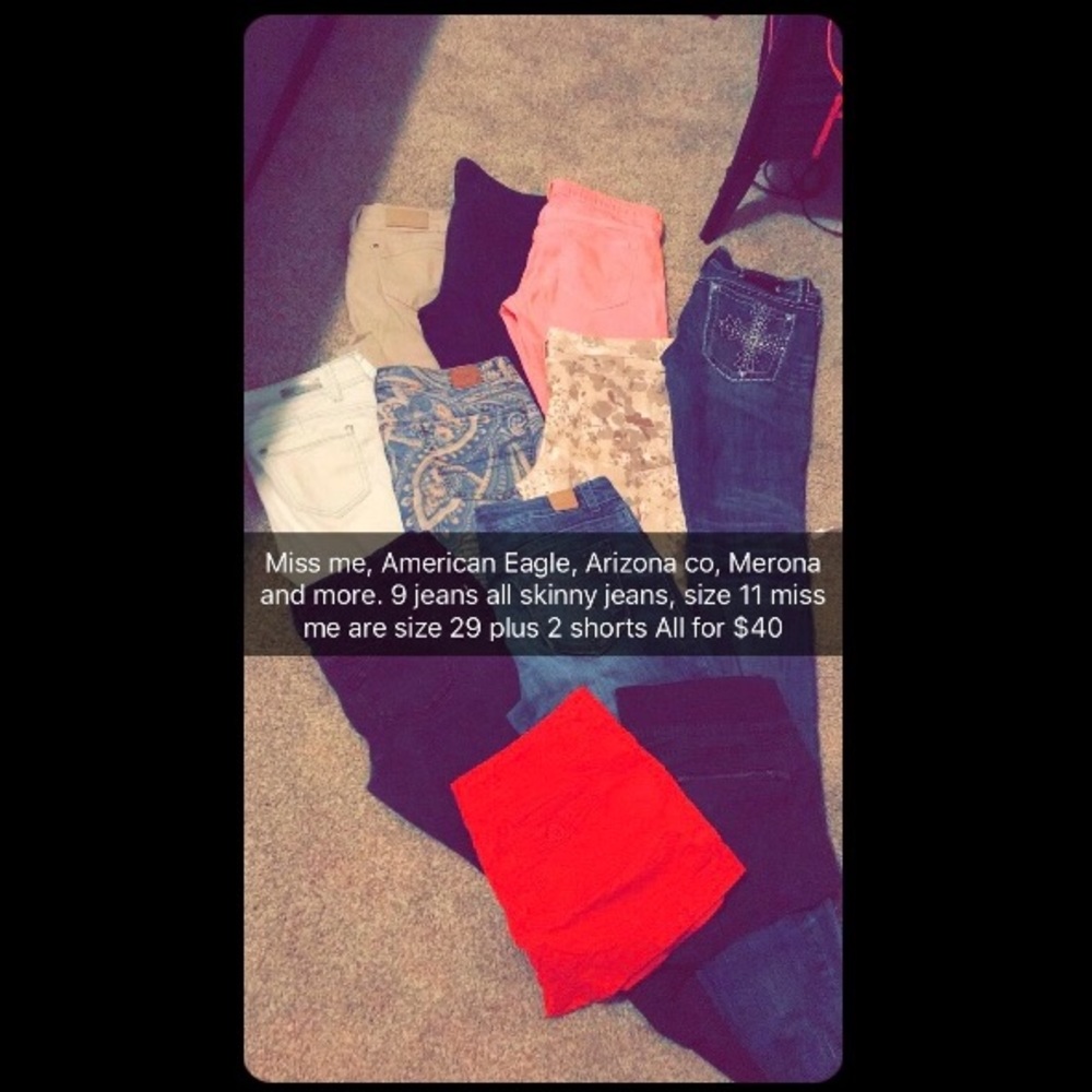 Jeans and shorts. Sizes 9-11